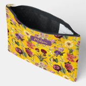 Elegant geel bloemmotief monogram etui (Open)