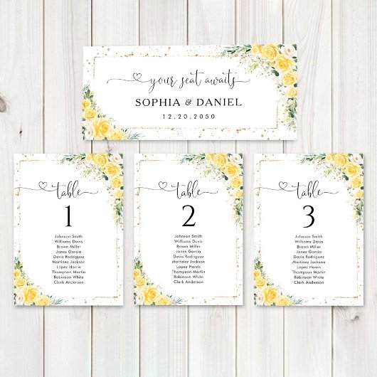 Elegant Geel Bloemstuk Bruiloft Hoofdtafel Bord