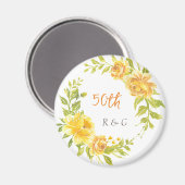 Elegant Geel Bruiloft Jubileum 50e Monogram Magneet (Voorkant / Achterkant)