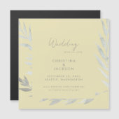 Elegant Geel Bruiloft Save the Date Magnetische Uitnodiging (Voorkant / Achterkant)