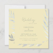 Elegant Geel Bruiloft Save the Date Magnetische Uitnodiging (Voorkant)