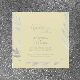 Elegant Geel Bruiloft Save the Date Magnetische Uitnodiging
