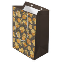 Elegant Geel Bruin Botanisch Patroon Gift