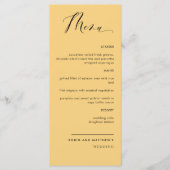 Elegant Geel, Calligrafie Wedding/Ontvangst mij Menu (Voorkant)