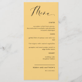 Elegant Geel, Calligrafie Wedding/Ontvangst mij Menu