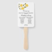Elegant geel citroen bruiloft programma handwaaier (Achterkant)