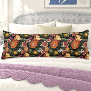 Elegant geel citrus sinaasappels fruit patroon lichaamskussen