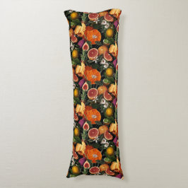 Elegant geel citrus sinaasappels fruitpatroon lichaamskussen