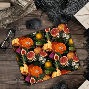 Elegant geel citrus sinaasappels fruitpatroon muismat