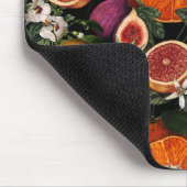 Elegant geel citrus sinaasappels fruitpatroon muismat (Hoek)