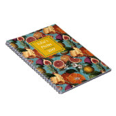 Elegant geel citrus sinaasappels vruchten mint pat notitieboek (Rechterzijde)