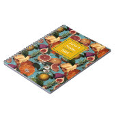 Elegant geel citrus sinaasappels vruchten mint pat notitieboek (Linkerzijde)