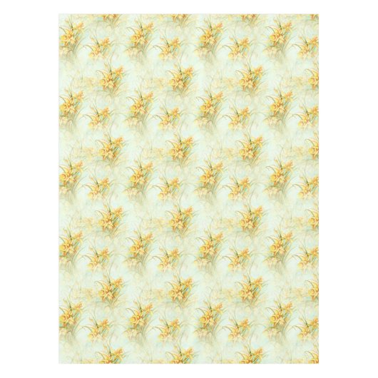 Elegant  Geel Daffodils Floral Flower  Tafelkleed (Voorkant)