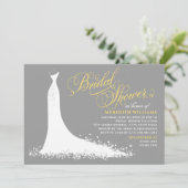 Elegant Geel en Grijs Vrijgezellenfeest van de bru Kaart (Staand voorkant)