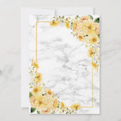 Elegant Geel en Grijze Floral Marble Save the Date (Achterkant)