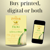 Elegant geel en groen kikkerprinses Baby shower Kaart