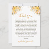 Elegant Geel en Ivoor Roos Bruiloft Bedankkaart (Voorkant)