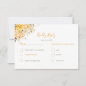 Elegant Geel en Ivoor Roos Bruiloft RSVP Kaartje (Voorkant)