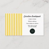 Elegant geel en witte strepen met Logo Visitekaartje (Voorkant)
