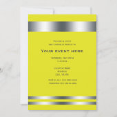 Elegant geel en zilver dinerfeest kaart (Voorkant)