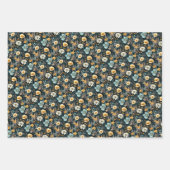 Elegant Geel en Zwart Bloemen Inpakpapier Vel (Voorkant 3)