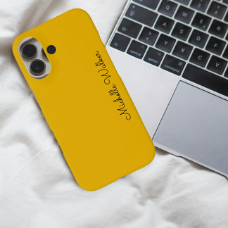 Elegant geel en zwart modern minimalistisch iPhone 16 hoesje