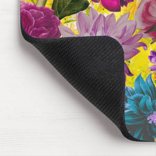 Elegant  geel Floral monogram Muismat (Hoek)