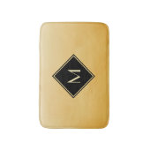 Elegant geel geborsteld met eenvoudig goudmonogram badmat (Voorkant Verticaal)