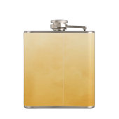 Elegant geel geborsteld met eenvoudig goudmonogram heupfles (Achterkant)