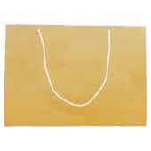 Elegant geel geborsteld met eenvoudig goudmonogram large cadeautasje (Achterkant)