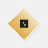 Elegant geel geborsteld met eenvoudig goudmonogram servet (Hoek)