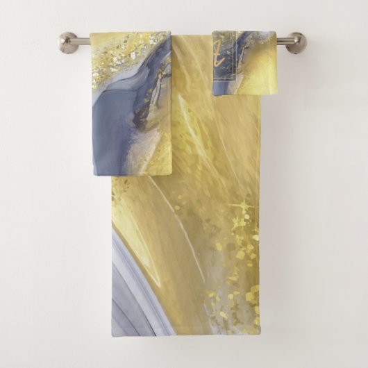 Elegant Geel Geel Goud Goud Goud Goudmarmereffect  Bad Handdoek (Insitu)