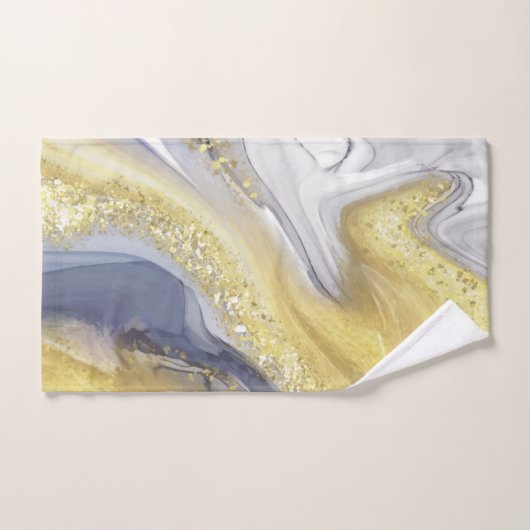 Elegant Geel Geel Goud Goud Goud Goudmarmereffect Bad Handdoek (Handdoek)