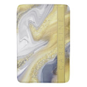 Elegant Geel Geel Grijs/Goud Goud Goud Effectennaa Badmat (Voorkant Verticaal)