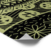 Elegant geel geometrisch Abstract tribaal patroon Poster (Hoek)