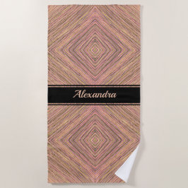 Elegant Geel Glitter Persoonlijke Stripes Strandlaken