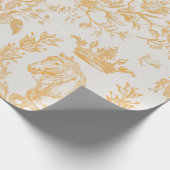 Elegant Geel Goud Beige Equestrian Floral Toile Cadeaupapier (Hoek)
