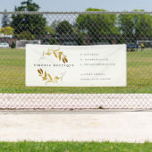 Elegant Geel Goud Bladblad Krans Zakelijke winkel Spandoek (Insitu)
