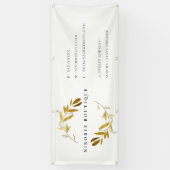 Elegant Geel Goud Bladblad Krans Zakelijke winkel Spandoek (Verticaal)