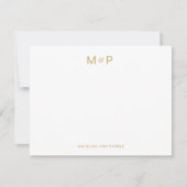 Elegant Geel Goud Hedendaags Koppel Monogram Notitiekaartje (Voorkant)