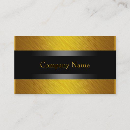 Elegant Geel Goud met Zwart Visitekaartje (Voorkant)