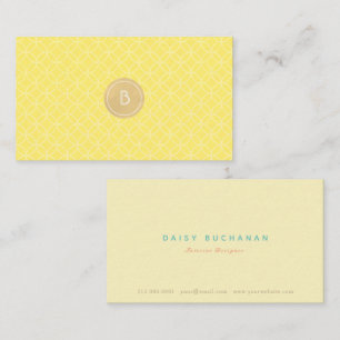 Elegant Geel Goud Monogram Visitekaartje