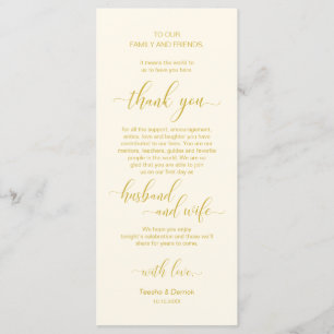 Elegant Geel Goud, Plaats de instelling Hartelijk Programmakaart