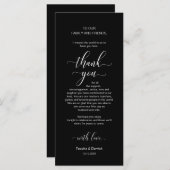 Elegant Geel Goud, Plaatsinstelling Dank u kaart (Voorkant / Achterkant)