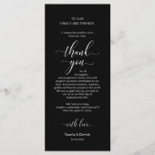 Elegant Geel Goud, Plaatsinstelling Dank u kaart (Voorkant)