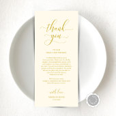 Elegant Geel Goud, Plaatsinstelling Dank u kaart