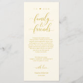 Elegant Geel Goud, Plaatsinstelling Dank u kaart (Voorkant)