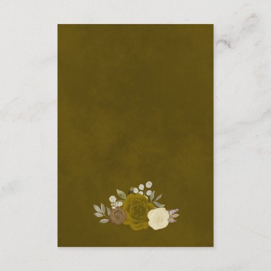 Elegant Geel Goud Rozen Bruiloft Details QR Code Informatiekaartje (Achterkant)