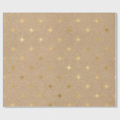 Elegant geel goudkerststerpatroon cadeaupapier (Vlak)