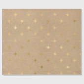 Elegant geel goudkerststerpatroon cadeaupapier (Vlak)
